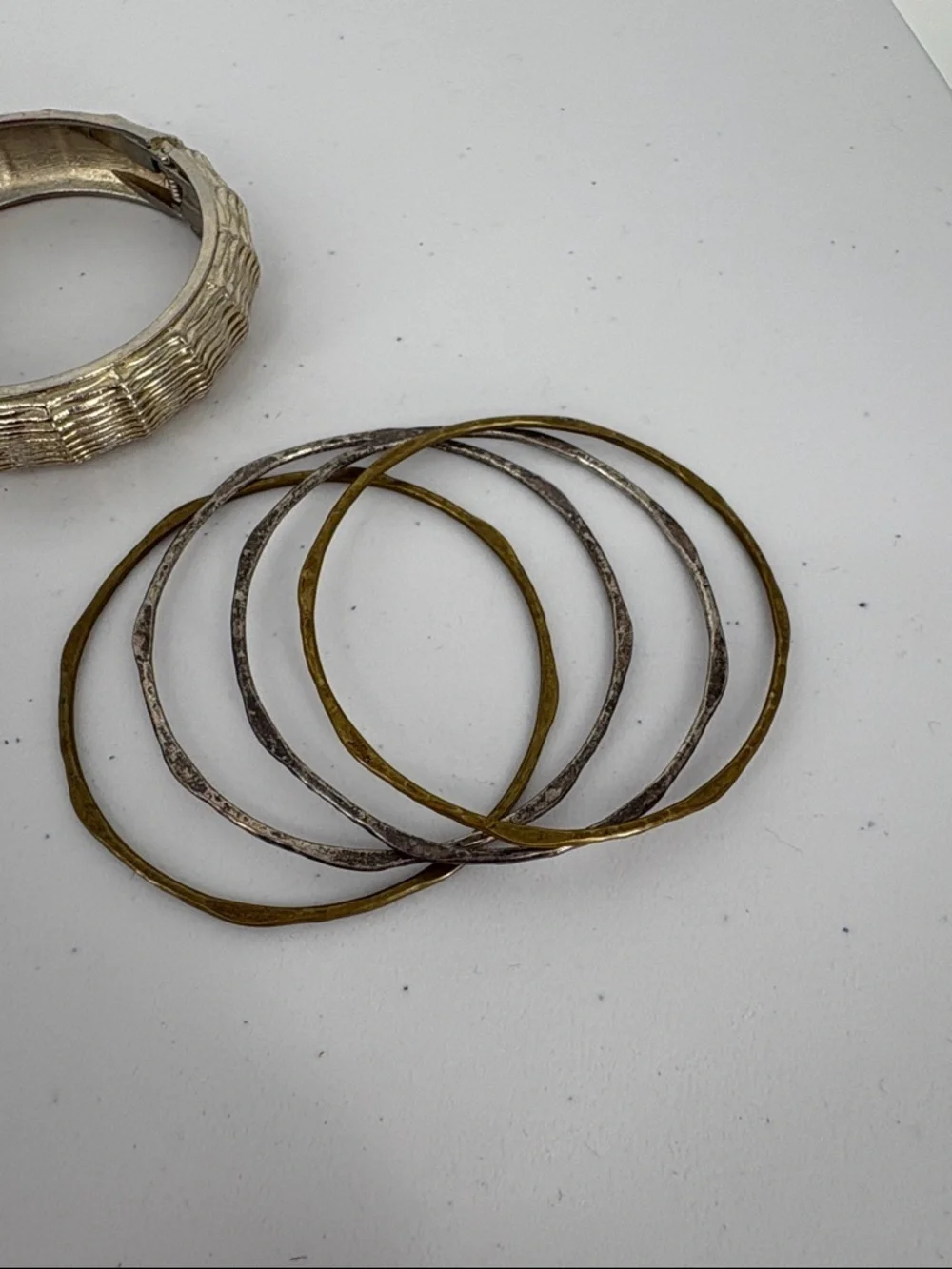 🐯 LOT: Mixed Metal and Enamel Floral Bracelet and Bangle Set etc